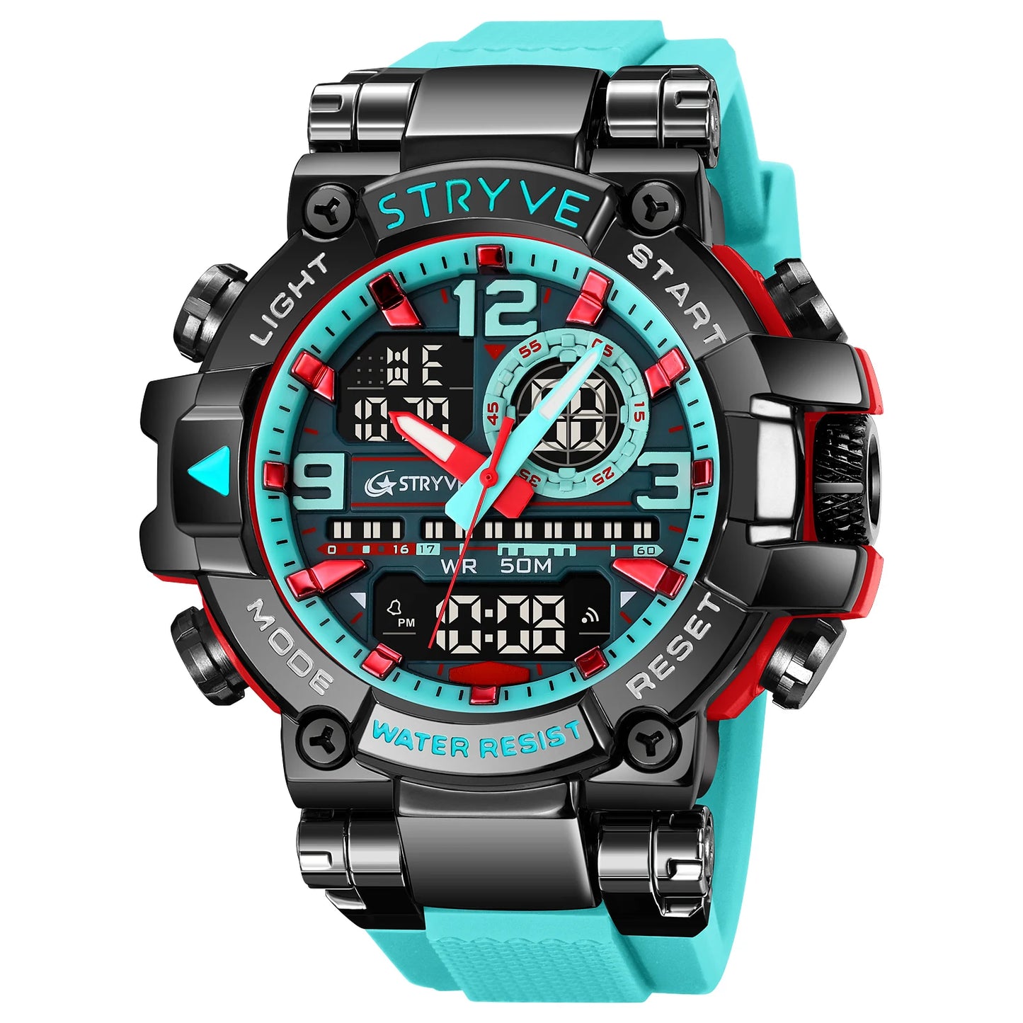 Fashion Stryve Watches S8025 Men's Cool Colorful Sports Digital Watches Fashion Designer Dual Movement Men's Wrist Watch