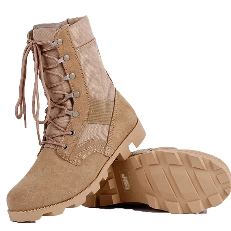 2024 Winter Tactical Boots Men Breathable Camouflage Desert Safety Shoes Combat Boots Outdoor Climbing Hiking Shoes