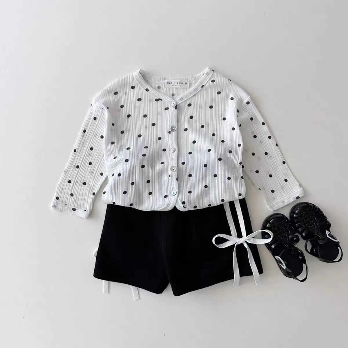 K2453 Summer Fashionable Thin Baby Girls' Loose Fit Casual Shorts with Butterfly Knot Waist Cute Trendy Unisex Kids' Clothing