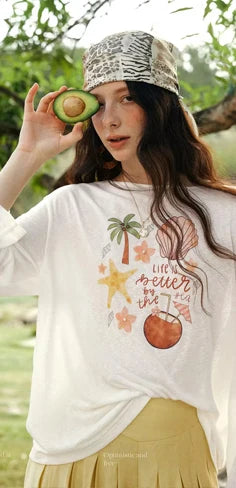 OLrain Cotton White T-shirt Women 2026 Autumn Casual Loose Tee Shirt Crewneck Lace Long Sleeve Tops Woman Clothing N57CT95669