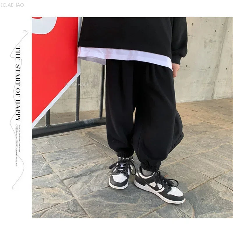 Children Fashion Clothes Suit Boys Casual Spring Sets Costume Kids Solid Colour Sweatshirts+Pants 2Pcs Simplicity Autumn Outfits
