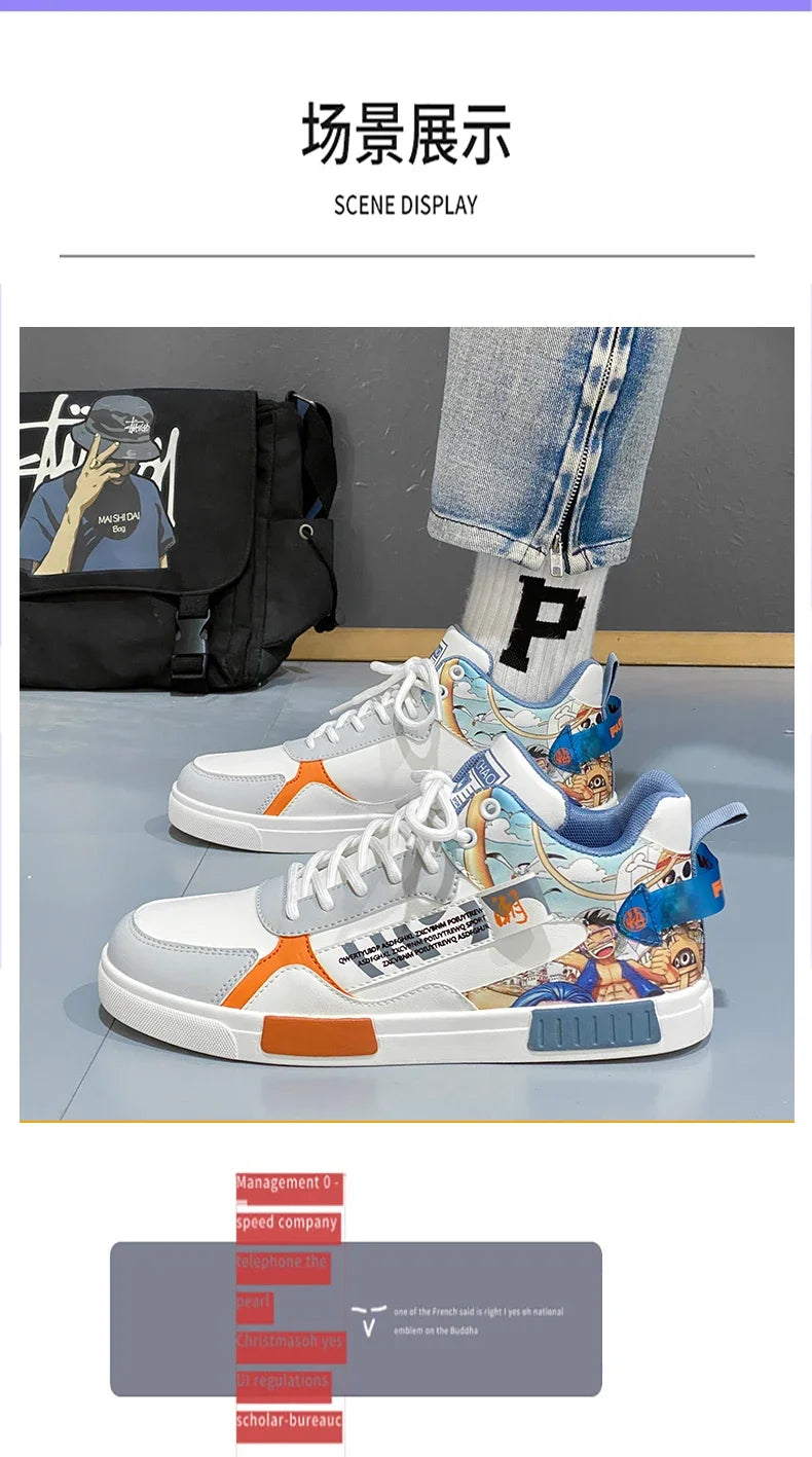 Men Running Shoes High Top Anime Shoes Comfortable Casual Sneakers Men Skateboard Big Size Tenis Masculino Footwear Male