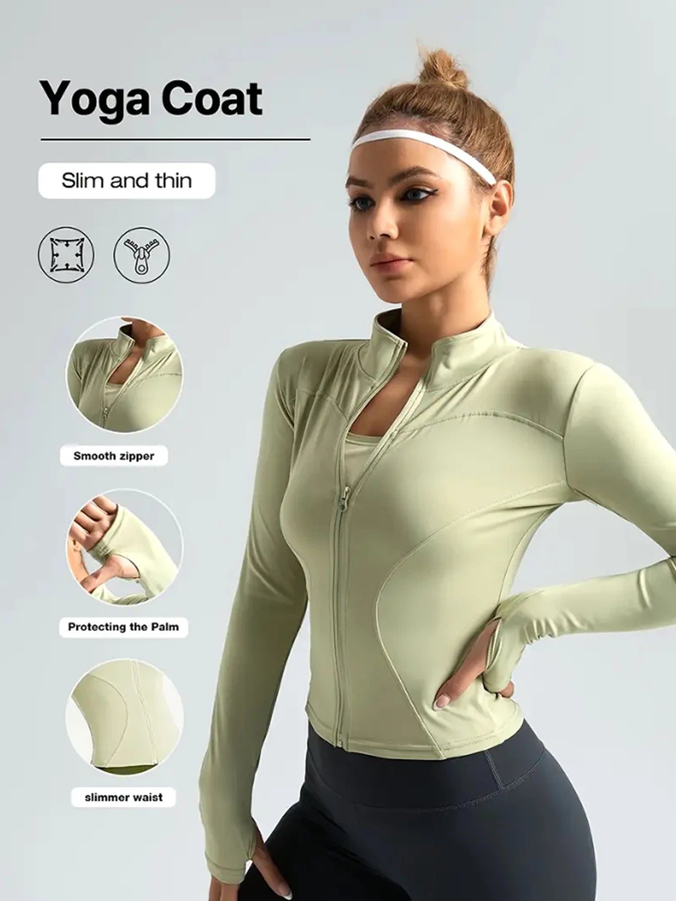 Yoga Jacket High Elastic Tight Quick Dry Sports Jacket Slim Fit Running Gym Top Workout Shirt for Women