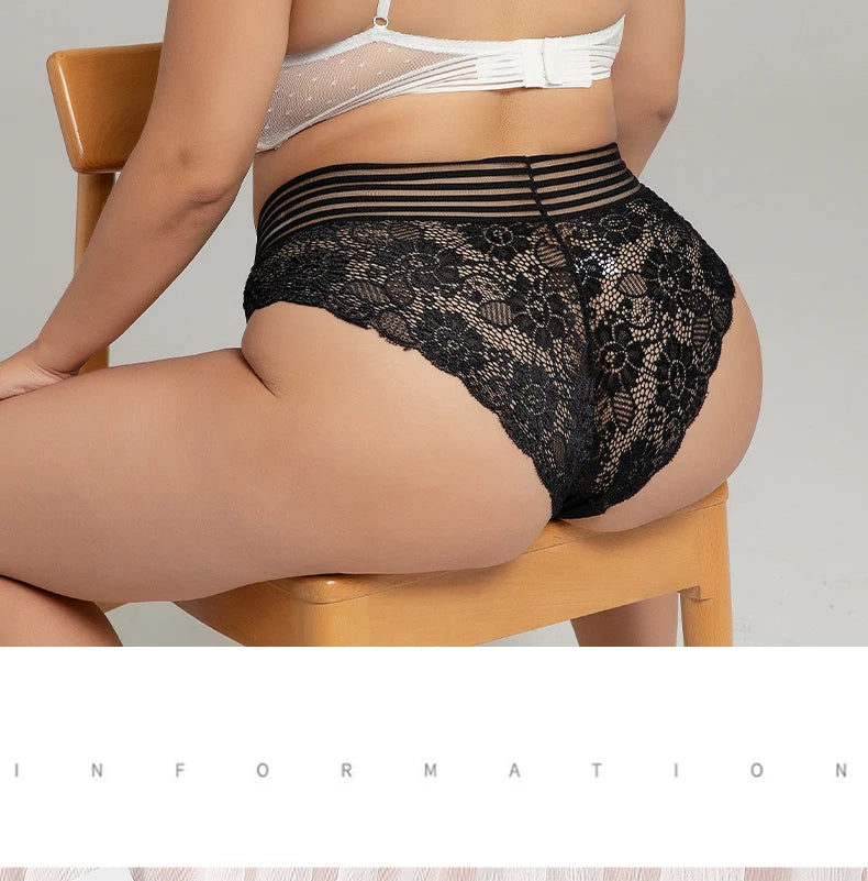 3Pcs Sexy Lace Panties Women's Underpants Solid Color Briefs Breathable Intimates Panties Female Underwear Seamless Lingeries