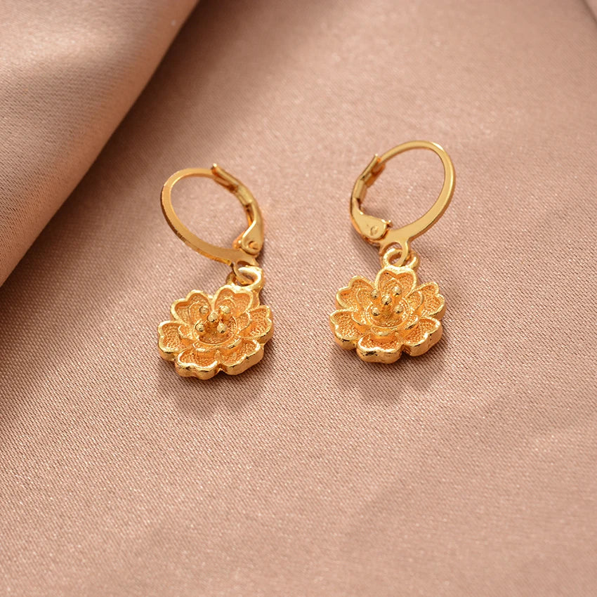 Ethiopian Gold Color Earrings For Woman African Fashion Wedding Bridal Party Wife Earrings Jewelry New
