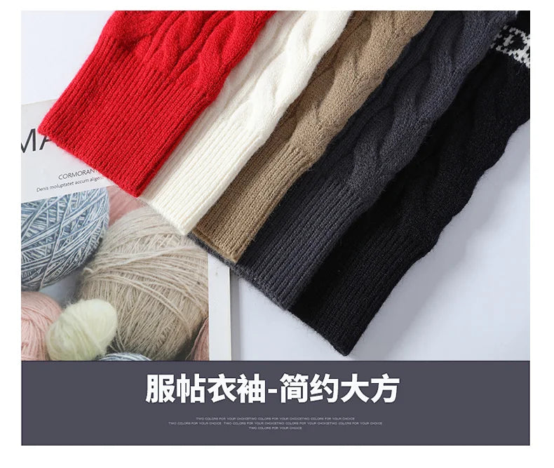 2024 Winter sweater new High End Luxury Cashmere Sweater Men Thick Warm Mens Sweaters With Deer Korean Harajuku Christmas Jumper