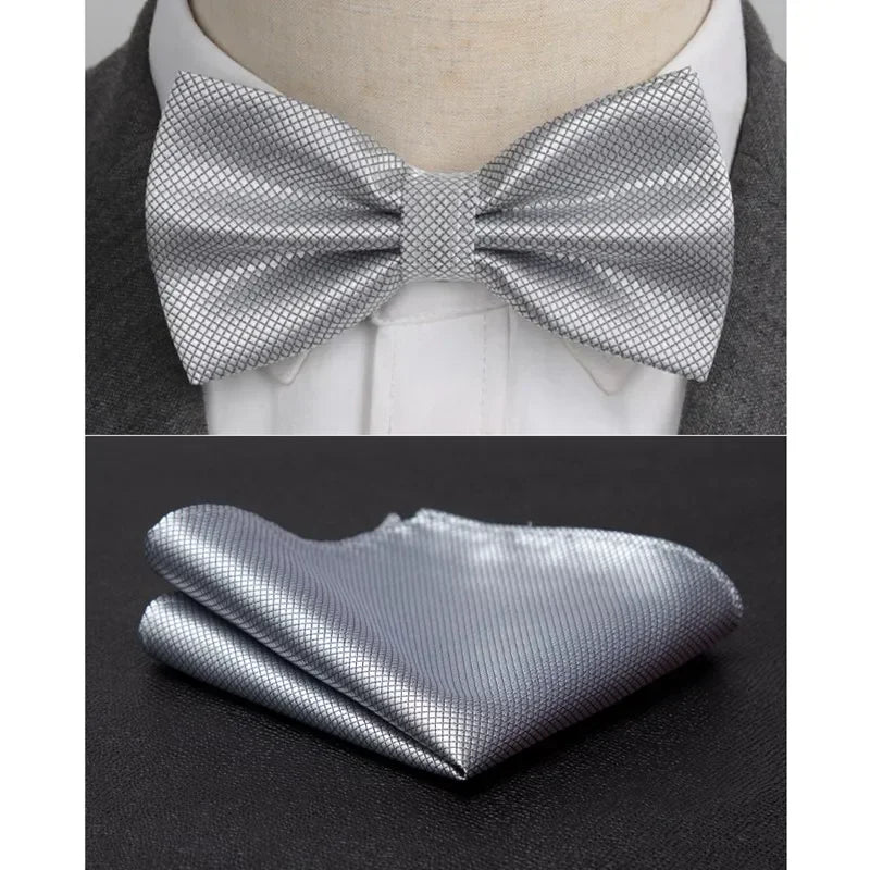 Men Bowtie Cravat Set Solid Fashion Butterfly Party Wedding Bow Ties Girls Formal Dress Tie Mens Bowknot Fashion Accessories BAZAARHUBO