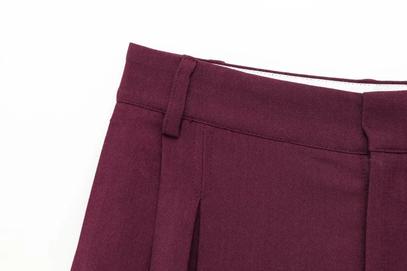 ETJ 2025  Women's Spring new Casual suit set double front loose casual suit jacket high waist double pleated trousers