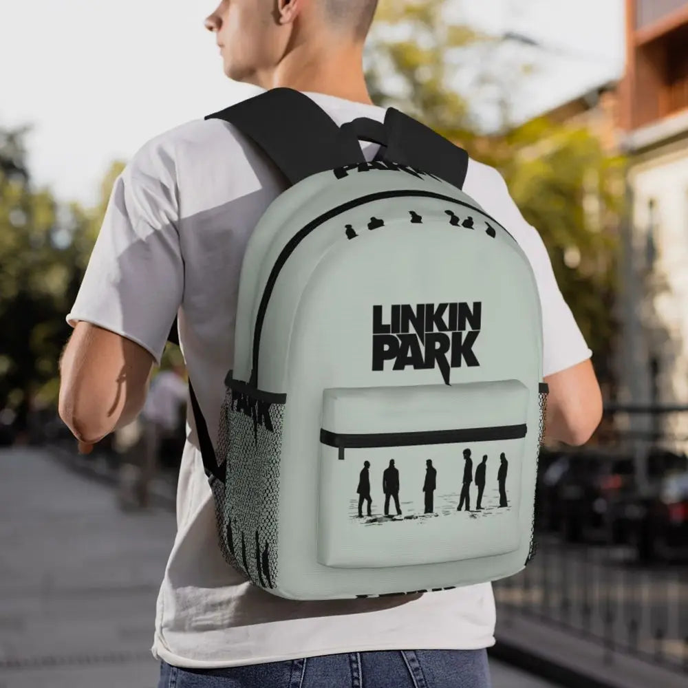 L-Linkin-S P-Park-S Band Student Backpack School Bag Hiking Travel Daypack for Boys Girls Fashion Bookbag Shoulder Bags