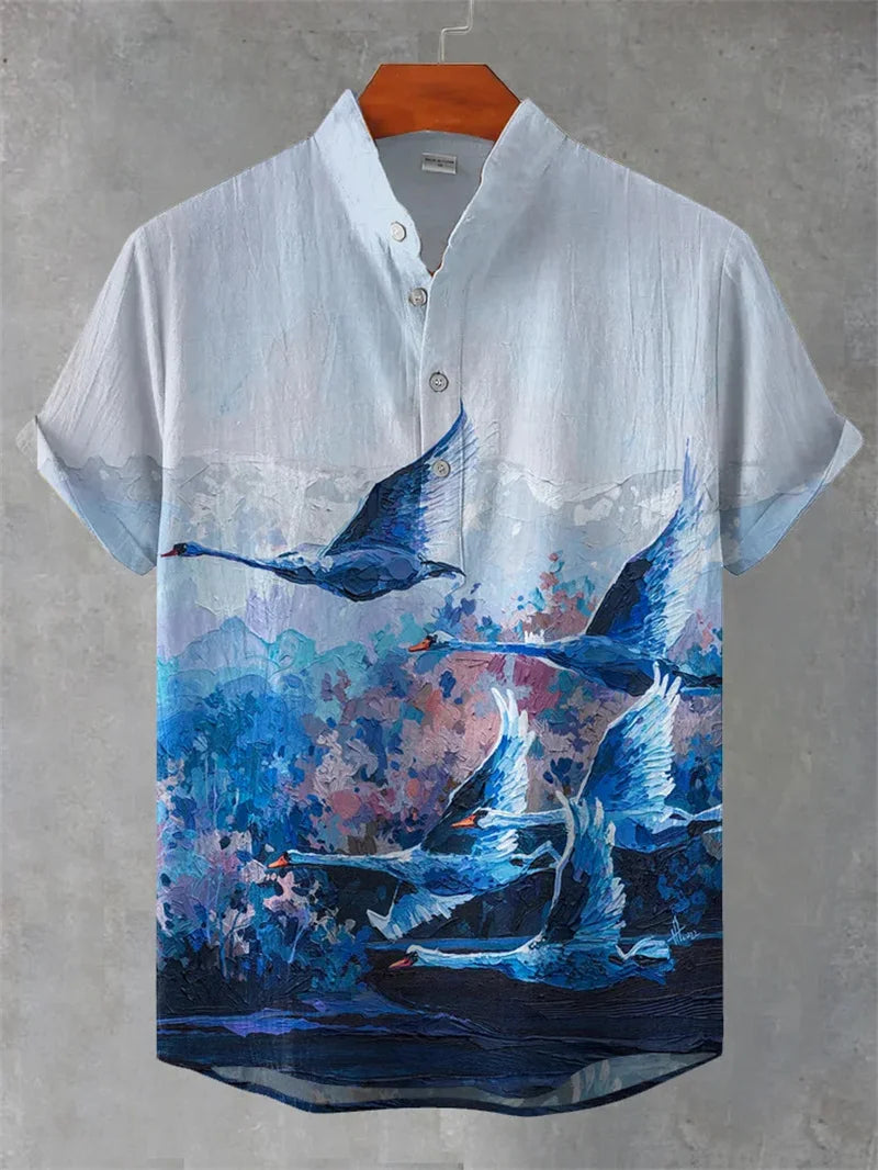 2025 Men's Short sleeved African Traditional Style Shirt Summer Hawaii Beach Street Decoration Body Holiday