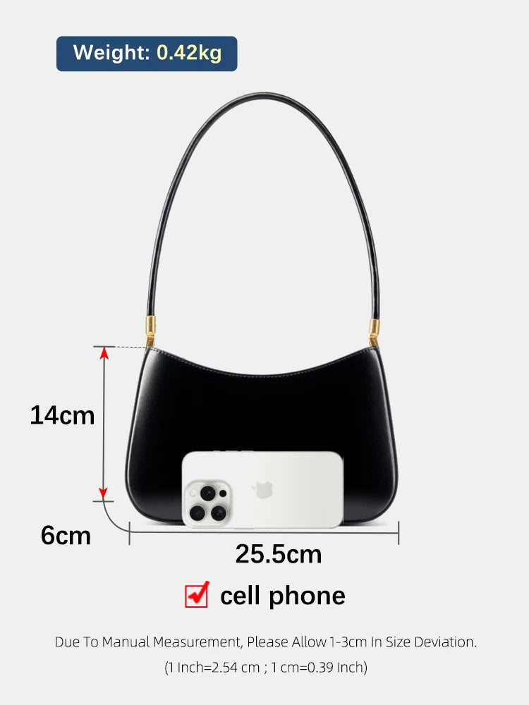 Zency French High-End Leather Underarm Bag Red Shoulder Handbag for Women Luxury Designer Sac for Lovers Wife Girlfriend