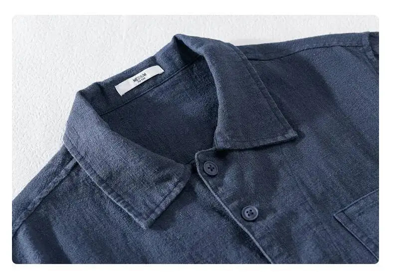 Autumn Retro Tooling Linen Jacket For Men Japanese Styles Sold Color Simple Versatile Multi-pocket Male Thin Jackets and Coats
