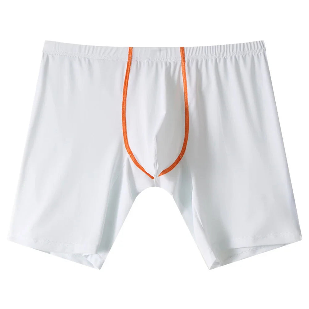 Mens Ice Silk Underwear Lengthened Sexy Lingerie Soft Boxer Briefs Casual Underpants Men Sports Solid Color 5Color Men's Panties
