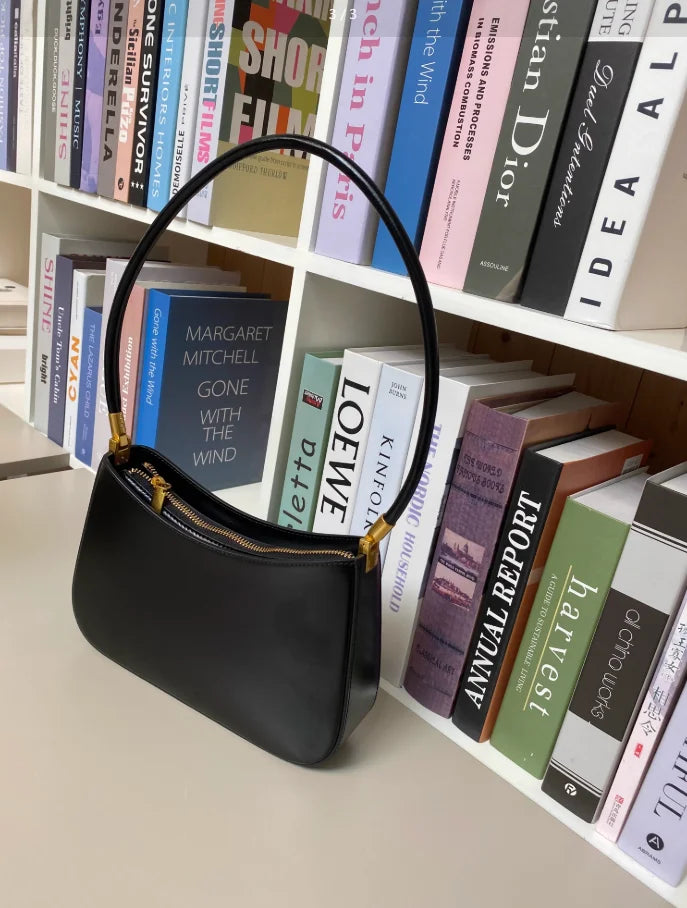 Zency French High-End Leather Underarm Bag Red Shoulder Handbag for Women Luxury Designer Sac for Lovers Wife Girlfriend