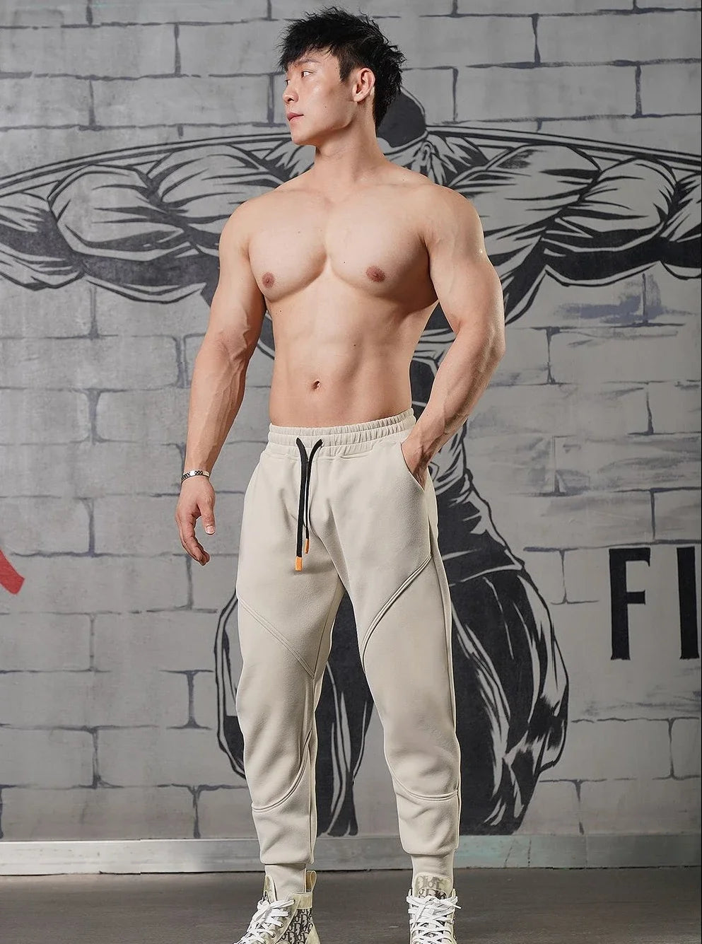 Plain Cropped Trousers Sweatpants for Men Autumn and Winter Cotton Loose Slacks Xxl New Items in Korean Y2k Gym Man Sports Pants