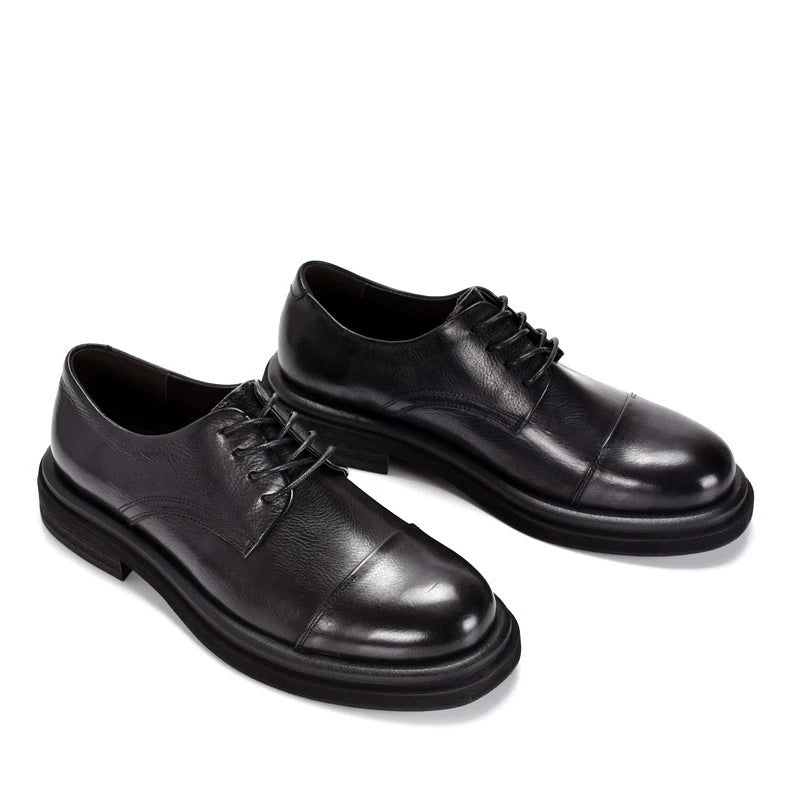 Italian Luxury Mens Shoes Solid Color Genuine Leather Flat Oxford Casual Business Social Shoe Male Sneakers Black Brown