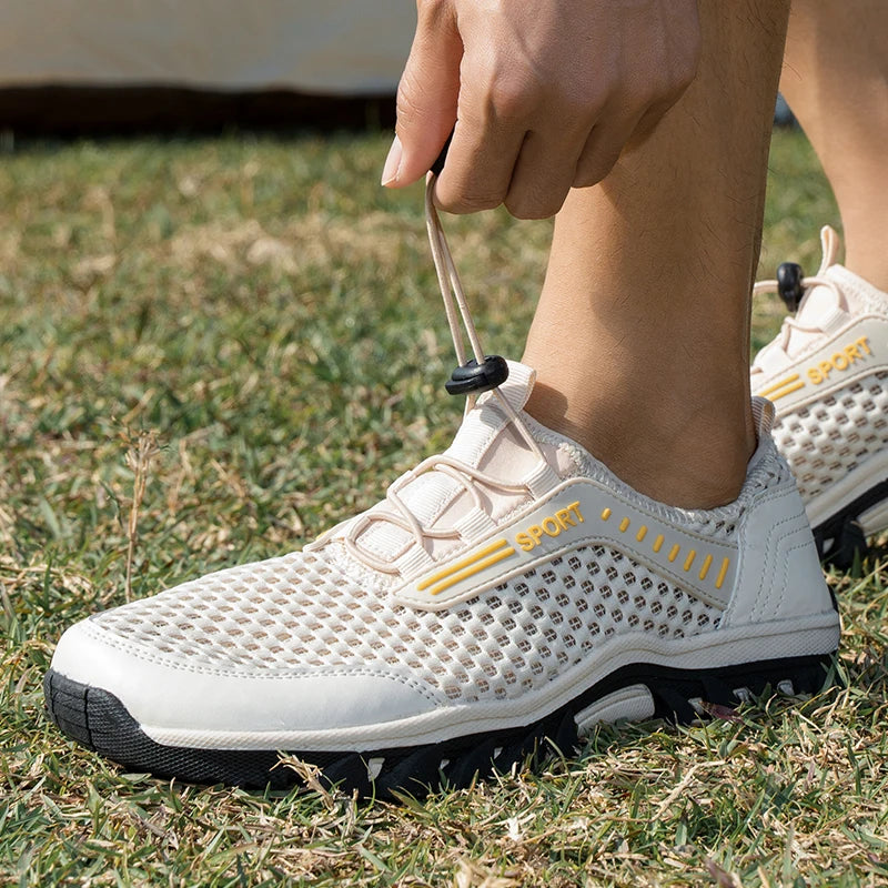 Breathable Mesh Men's Sneakers Outdoor Shoes For Men Summer Hiking Shoes Big Size 39-47 Wading Shoes Athletic Walking Shoes
