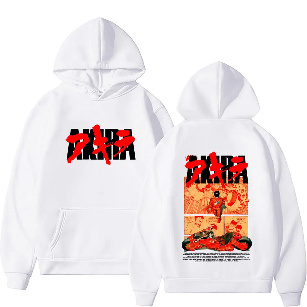Japanese Science Fiction Cartoon Movie Anime Akira Shotaro Kaneda Graphic Hoodie Men Women Cotton Oversized Pullover Sweatshirt BAZAARHUBO