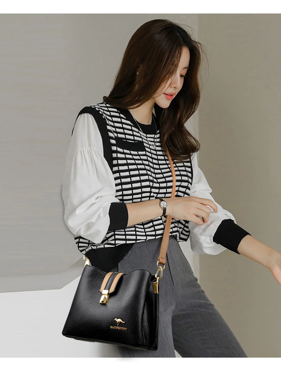 Women Bags Designer Handbags Casual Leather Cowhide High Capacity Shoulder Crossbody Bags for Women 2022 The New Luxury Handbags