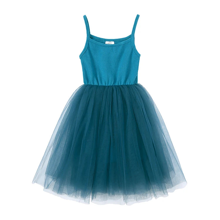 Fashion Cute Girls Casual Dresses Solid Color Sleeveless Suspenders Girls Dress Summer Kids Dresses for Girls 1-8 Years