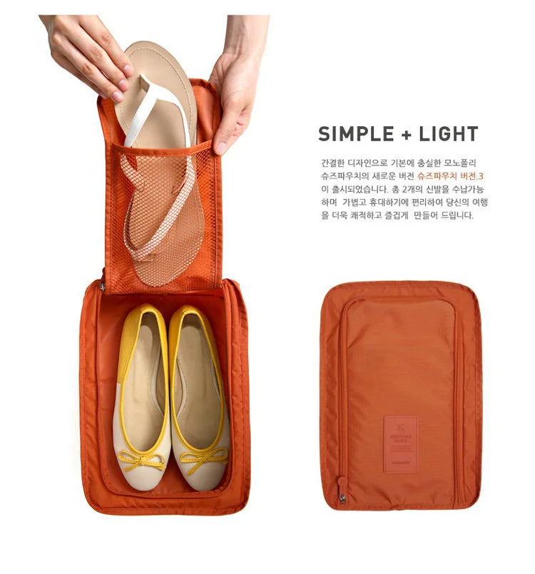 1pc Multifunctional Waterproof Shoes Clothing Bag Convenient Travel Storage Bag Nylon Portable Organizer Bags Shoe Sorting Pouch