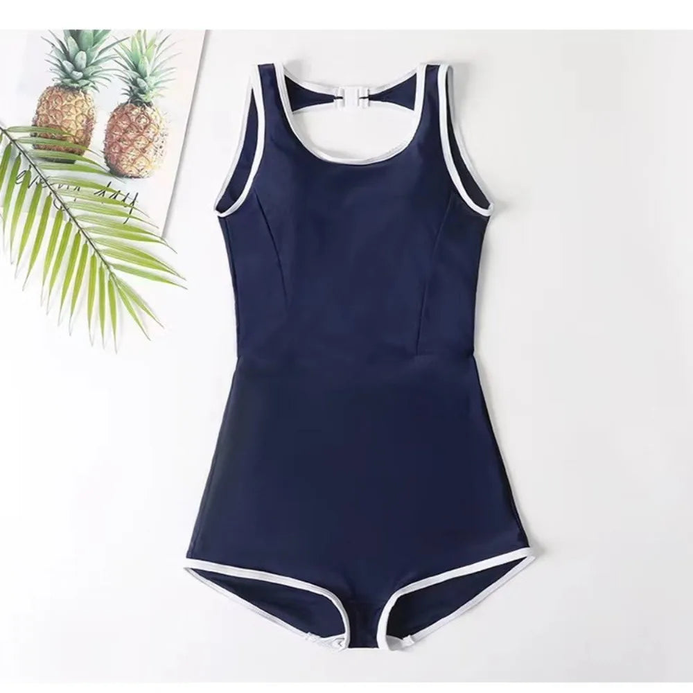 Bathing Suit Quick Drying Women Swimsuit Sexy Sleeveless Women Bodysuit Tight Beach Swimwear School