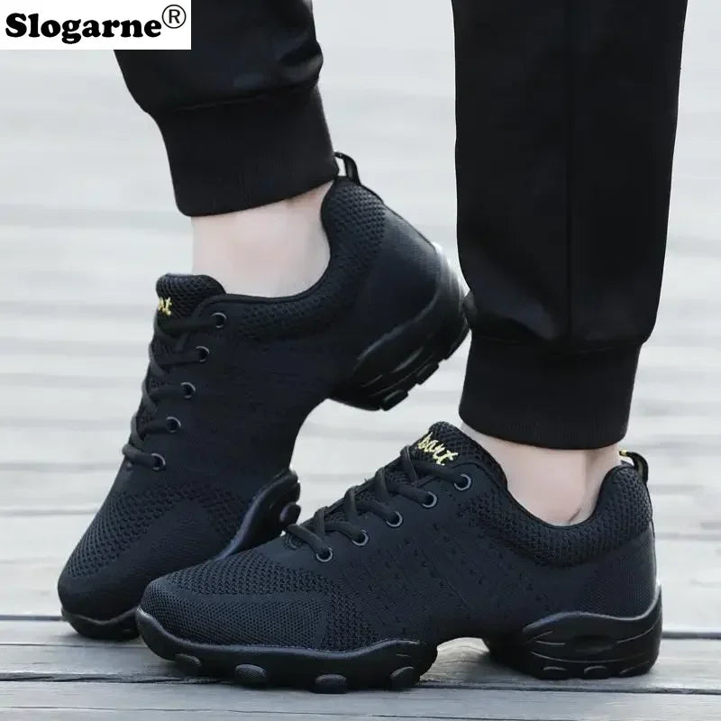 Men's Mesh Dance Shoes Male Soft Sole Yoga Shoes Man 2024 New Sports Sneakers Breathable Weaved Sports Shoes Jazz Modern Dance