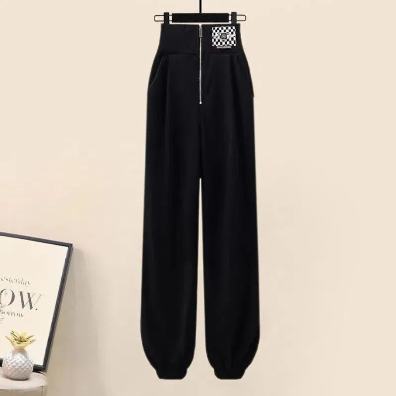 Korean Elegant Sportswear Suit Women's Spring Autumn Fashion Short Sweater+Suspenders+Pants Three Piece Female Tracksuit Set