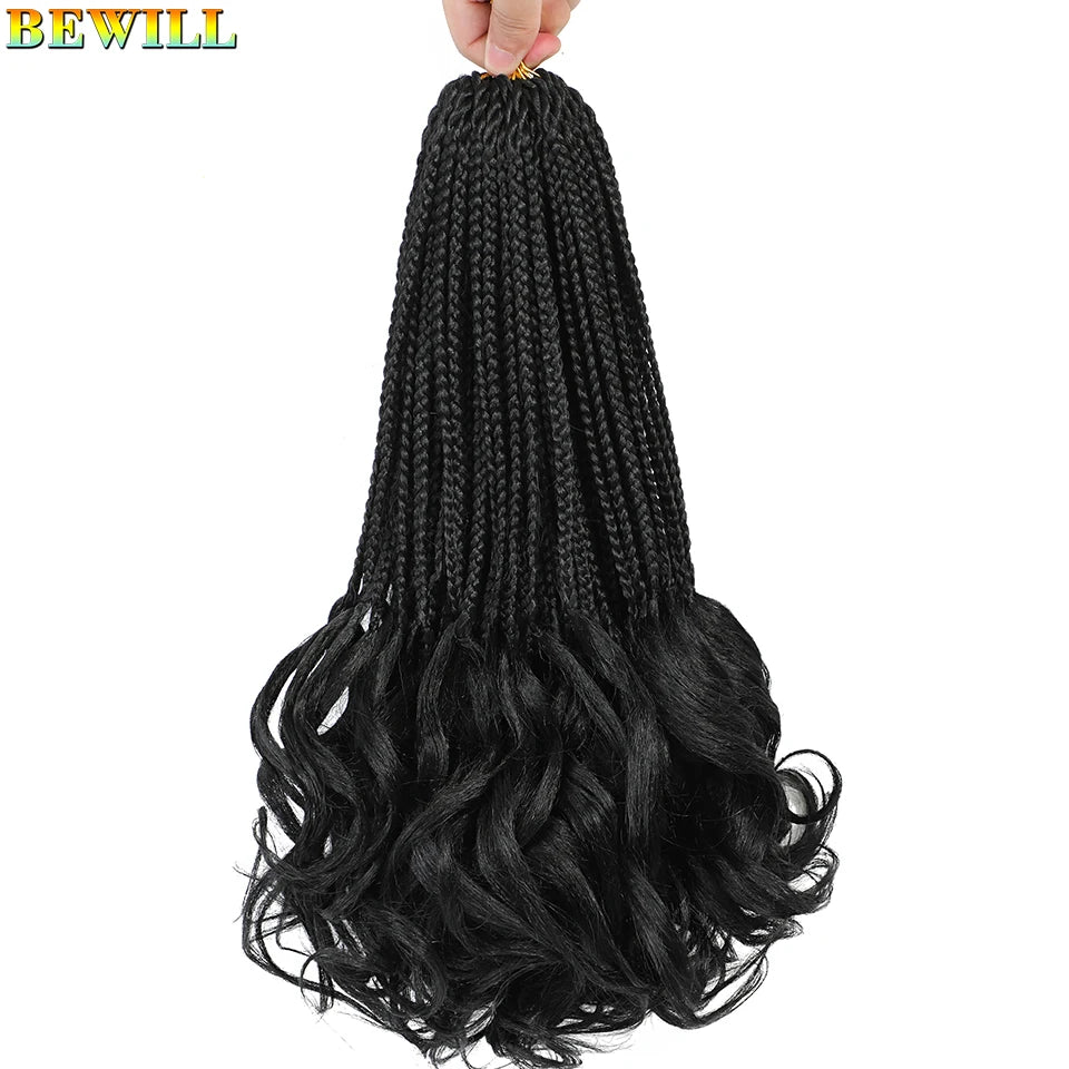 14 18 24 Inch French Curl Crochet Braids Boho Goddess French Curl Box Braids Crochet Hair Synthetic French Curly Braiding Hair