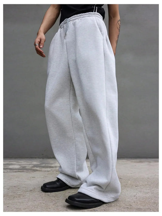 Couple Set Y2K Baggy Joggers Oversized Streetwear Pants Men Women Pure Color Cargo Pants for Running Workout