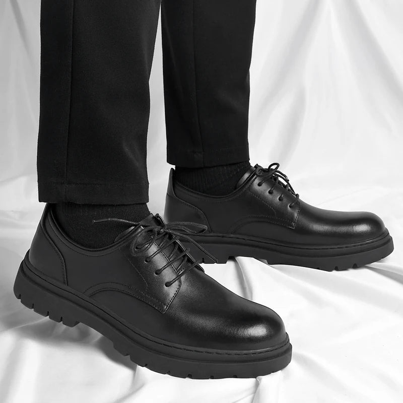 Luxury Leather Male Oxford Shoes Brown Black Mens Dress Shoes New Fashion Round Toe Men's Business Casual Shoes Formal Footwear