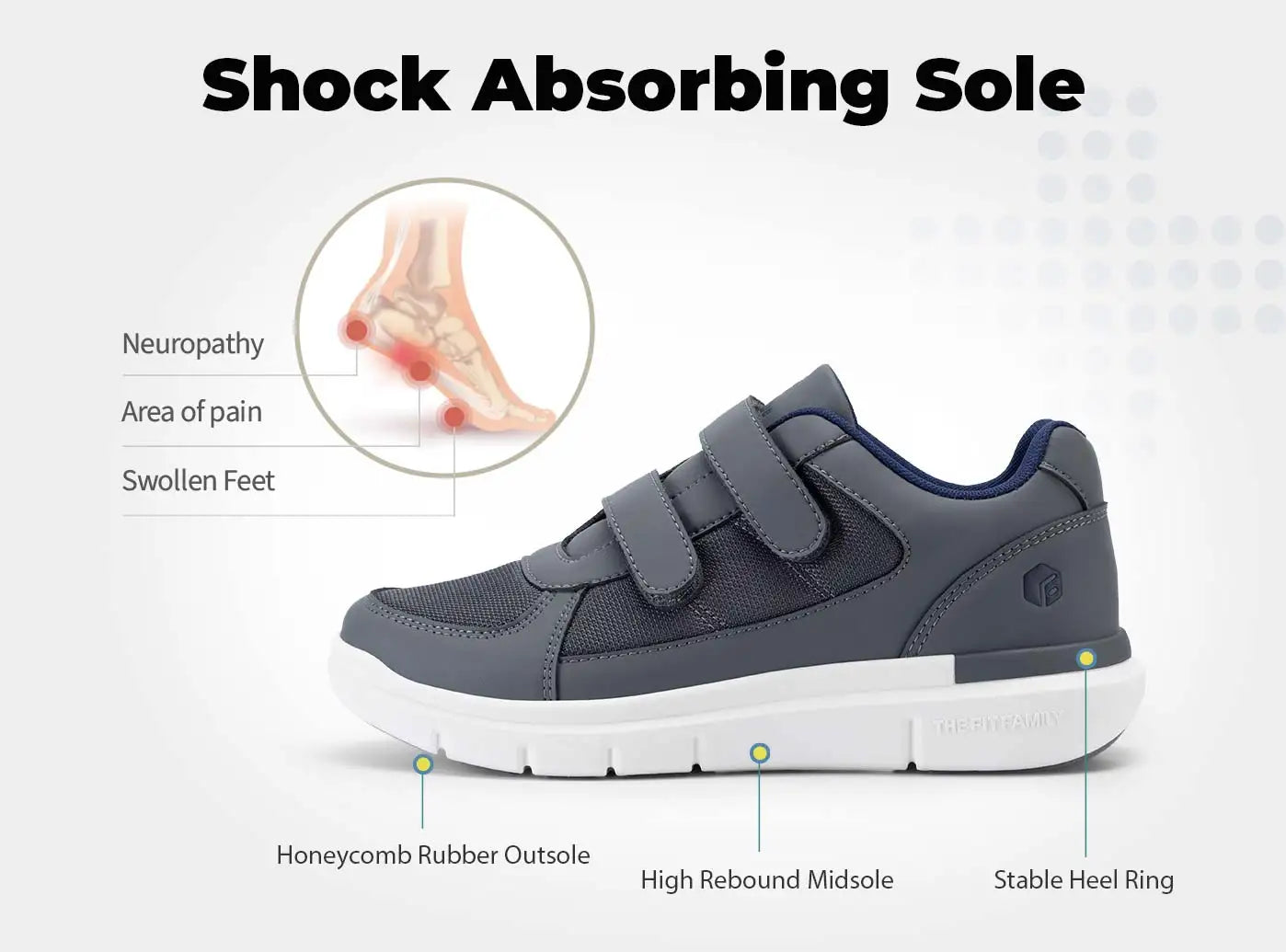 FitVille Mens Diabetic Shoes Extra Wide Width Diabetic Shoes for Men for Neuropathy Swollen Feet Shoes Pain Relief with Closure