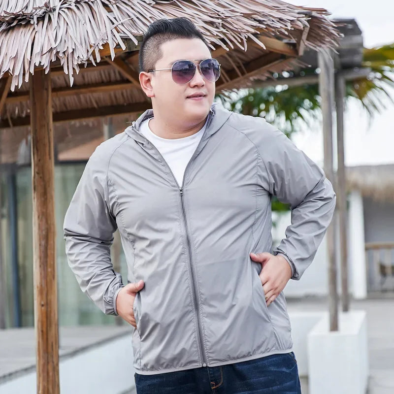 11XL Large size sun protection clothing men's summer thin plus sun protection clothing outdoor quick dry jacket 10XL 9XL 8XL