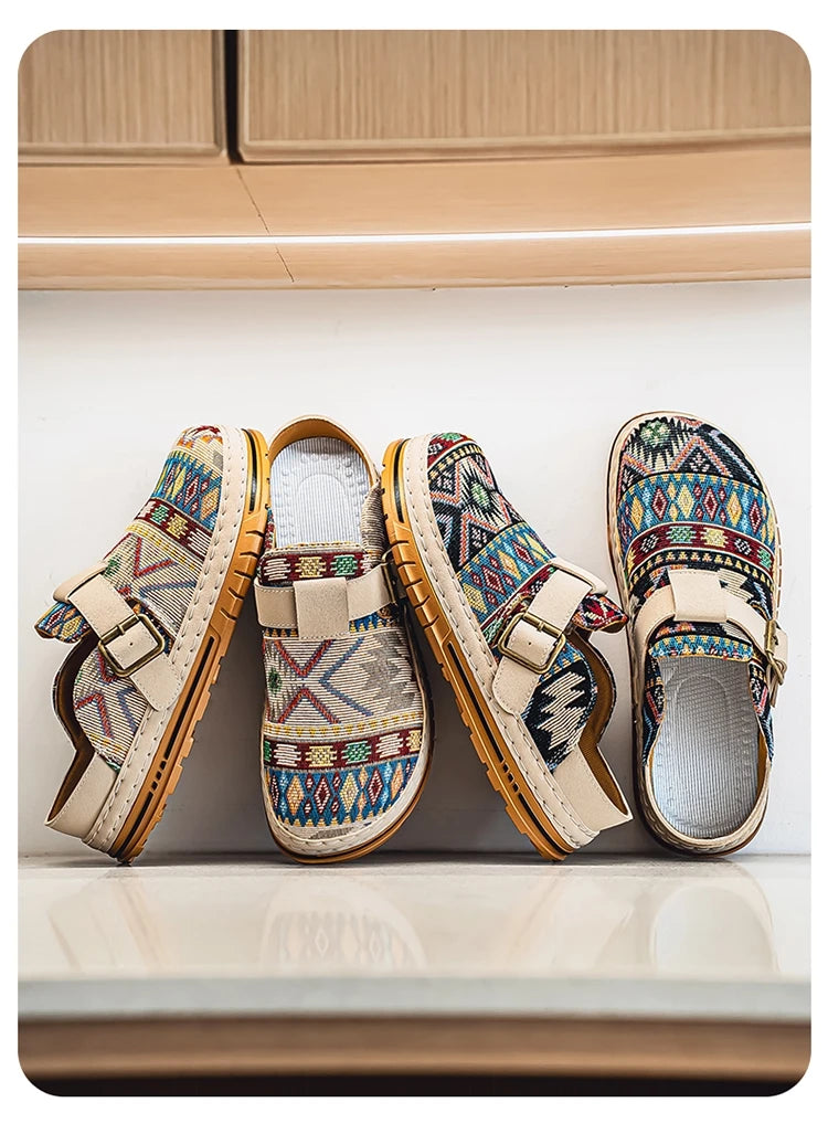 Men's Wide-Toe Round-Toe Sandals Casual Shoes for Spring and Summer, Versatile Commuter Slippers, One-Step Lazy Trendy Footwear