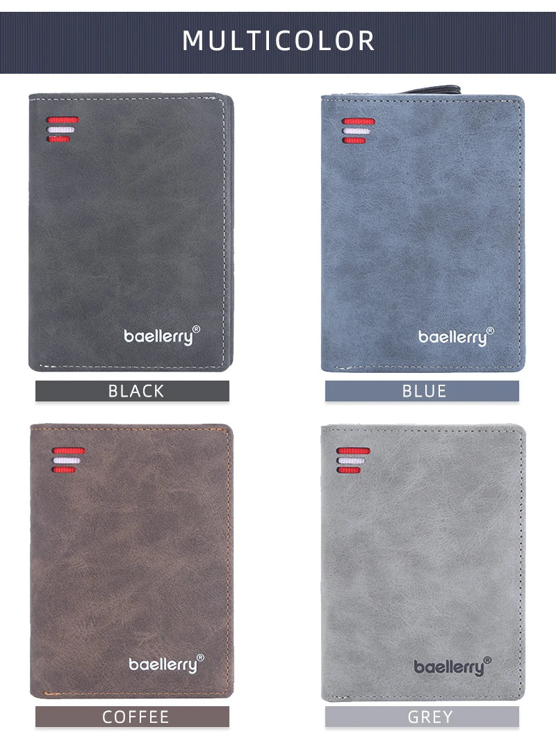 Baellerry New Men Wallets High Quality Brand Card Holder Short Male Purses Zipper Coin Pocket Large Capacity Men's Wallet