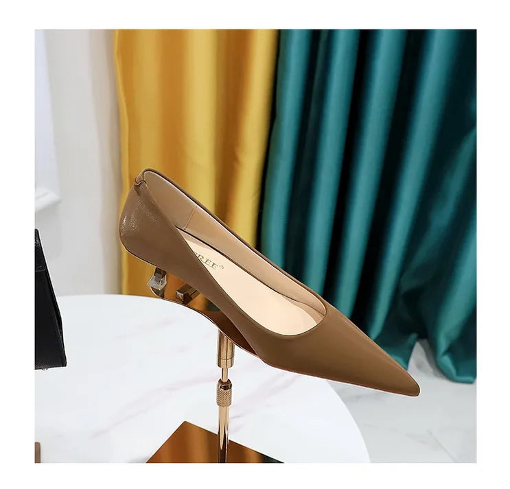 BIGTREE Shoes Women 4.5 Cm Heels Pointed Toe Woman Pumps Fashion Kitten Heels Large Size 34-43 Sexy Mid Heeled Female Shoes 2026