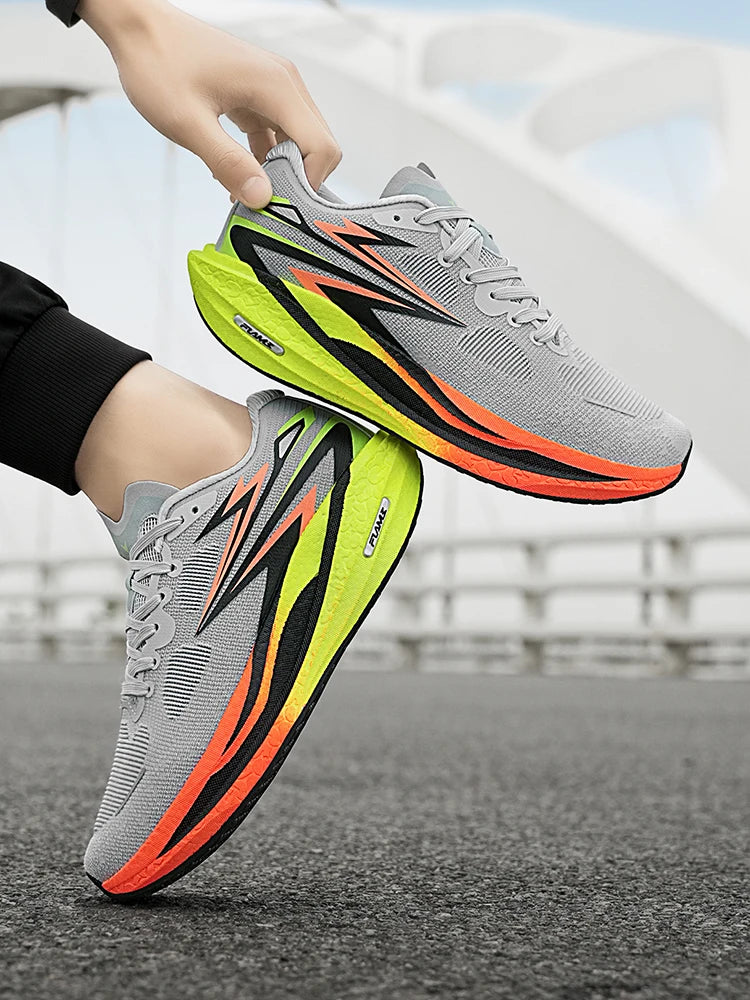 Men Running Shoes New Carbon Board Marathon Sports Shoes Breathable Lightweight Trend Women's  Athletic Sneakers