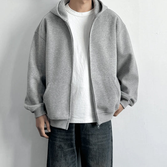 Men's and Women's Universal Warmth Trendy Zippered Hooded Sweatshirt - Fall/Winter Style - Men's - New Long-Sleeved Hooded Sport