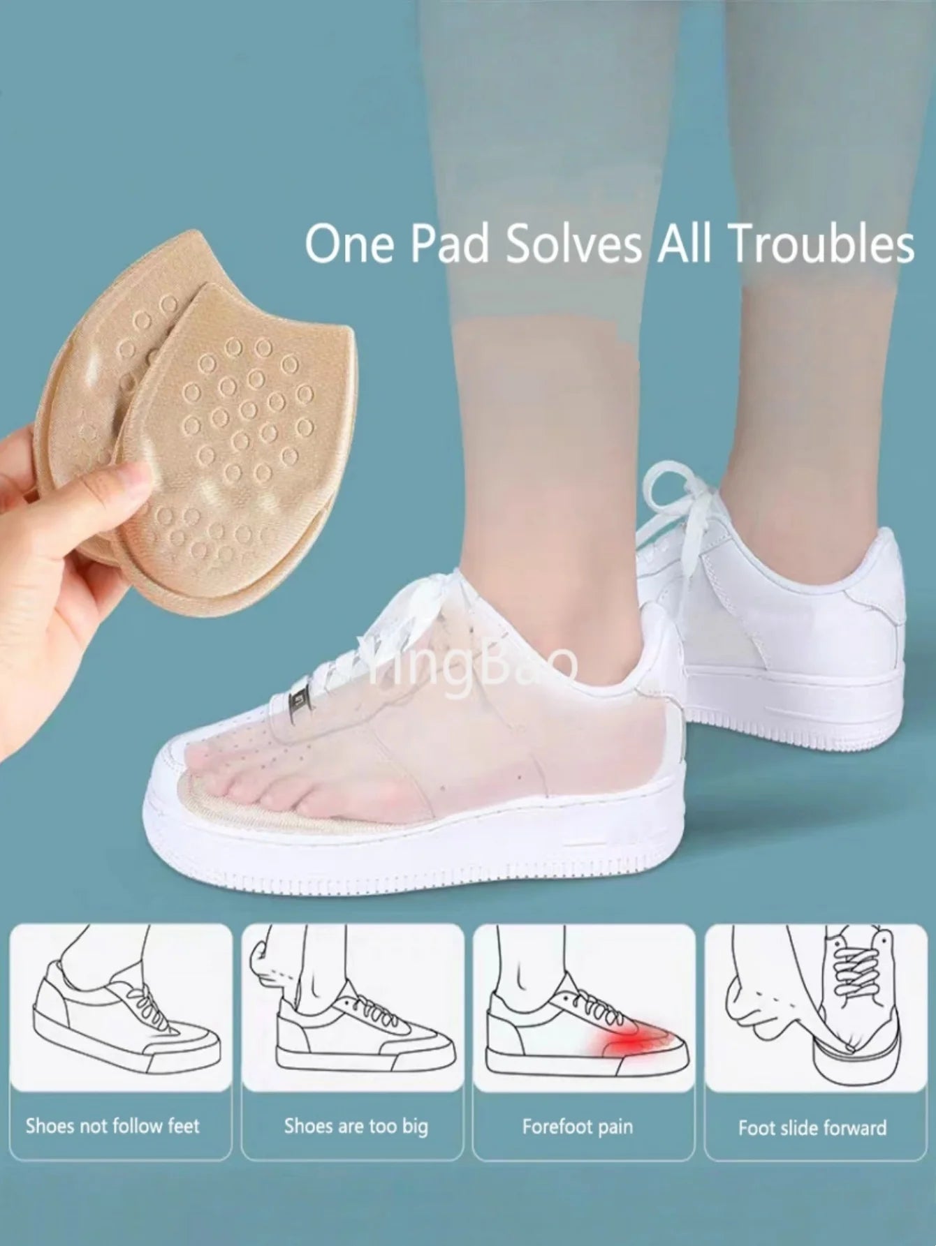 Half Insoles for Shoes Inserts Forefoot Insert Non-slip Sole Cushion Reduce Shoe Size Filler High Heels Pain Relief Shoe Pads