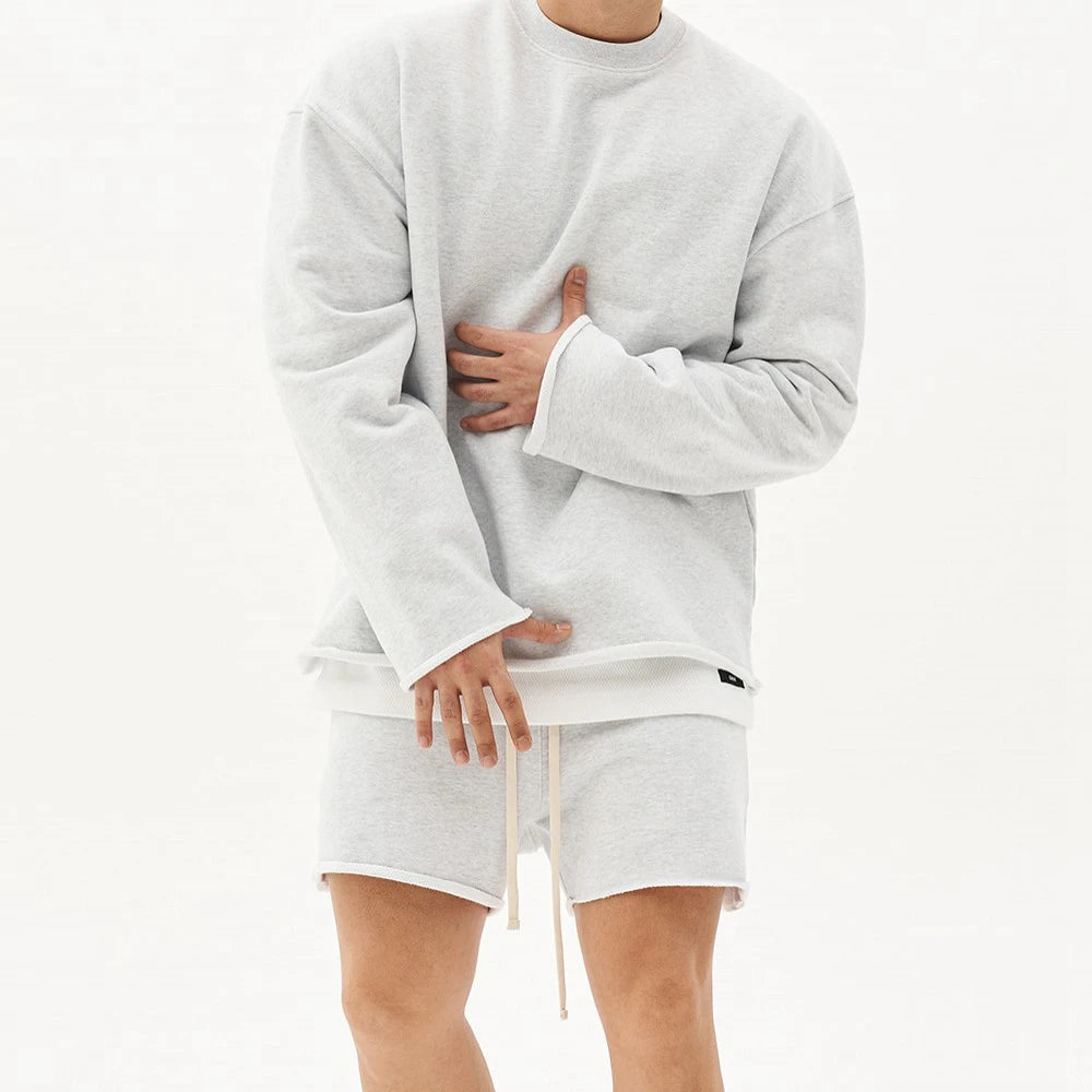 Mens Summer Cotton Sets Loose Sweatshirts Two-piece Kits Training Hoodie Pullover Hooded With Shorts Jogging Suits Streetwears