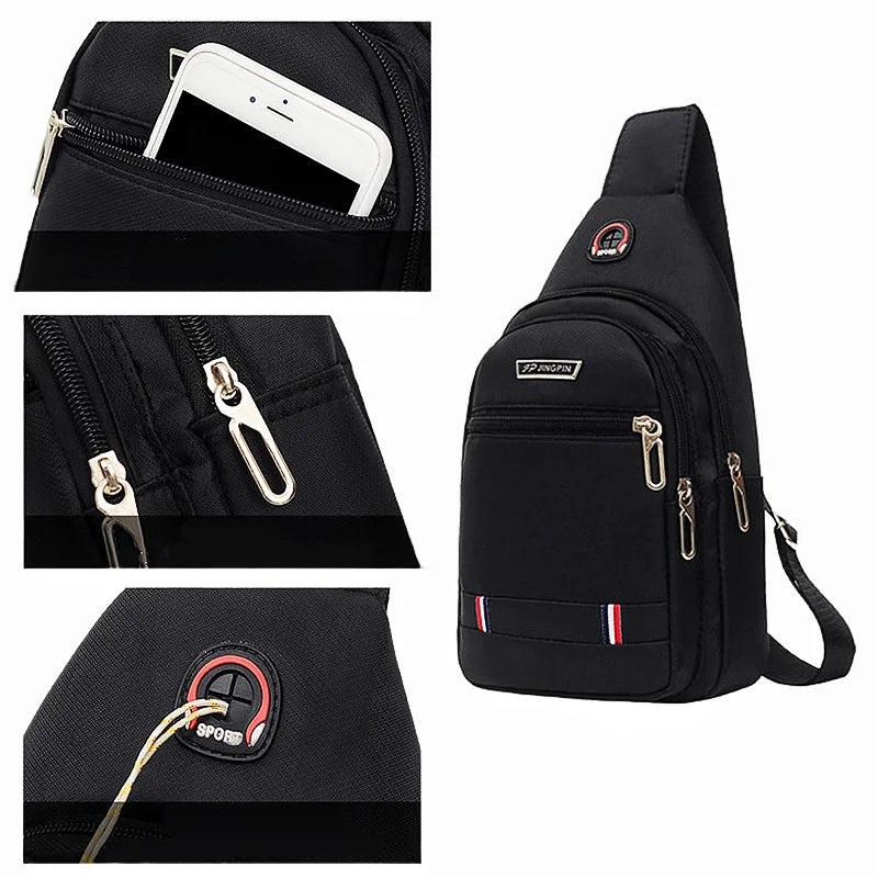 Oxford Men Chest Bag Crossbody Single Shoulder Travel Handbag Fashion Chest Bags New Style Big Capacity Chest Men Bag