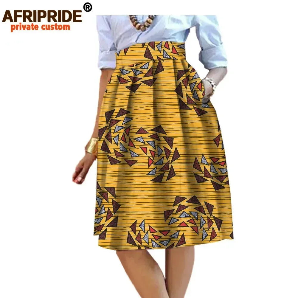 2026 Summer Original African Style Garment Midi Skirt for Women Private Custom High Quality Batik Cotton Femmal Clothing A722704