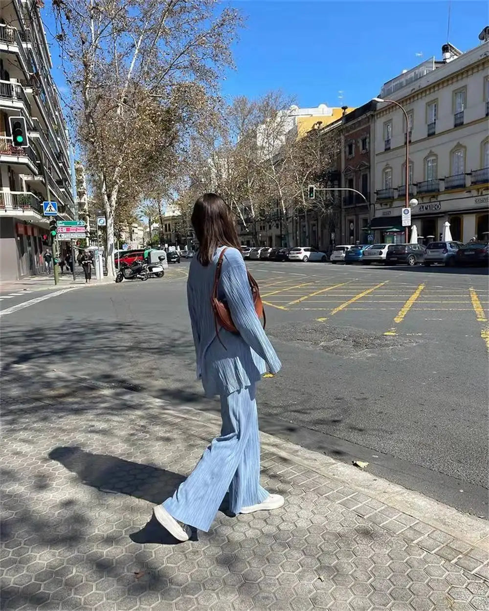 New Two Piece Set Women Outfits Pleated Women's Elegant  Drape Loose Sets Shirt High Waist Trousers Female Suit Fashion Casual