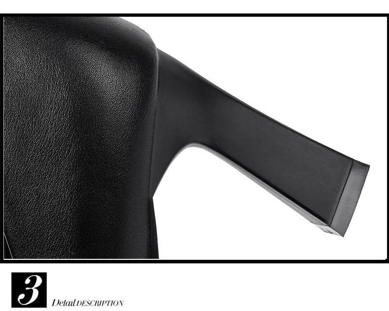 Black Women's Pumps 6-8cm Heel Soft PU Leather Non-slip Single Shoe Professional Interview High Heels Mid Heeled Work Shoes