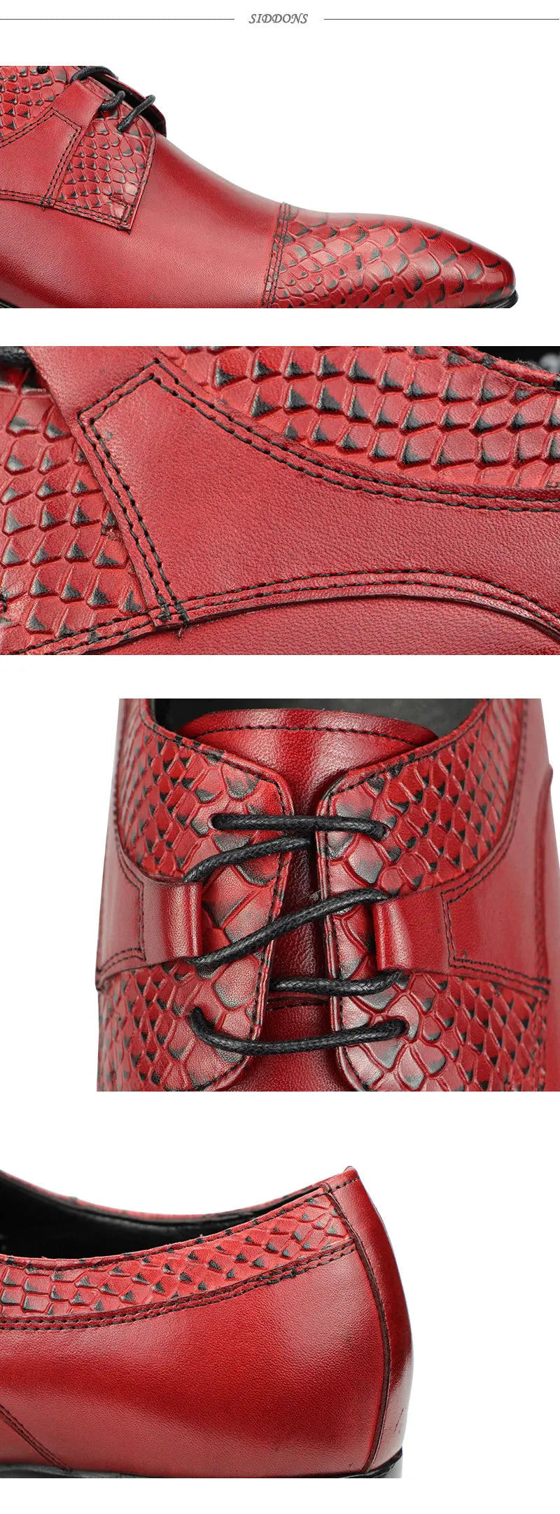 Luxury Wedding Red Shoes For Men Lace Up Fashion Derby Shoes Formal Business Office Genuine Leather Pointed Toe Dress Man Shoe