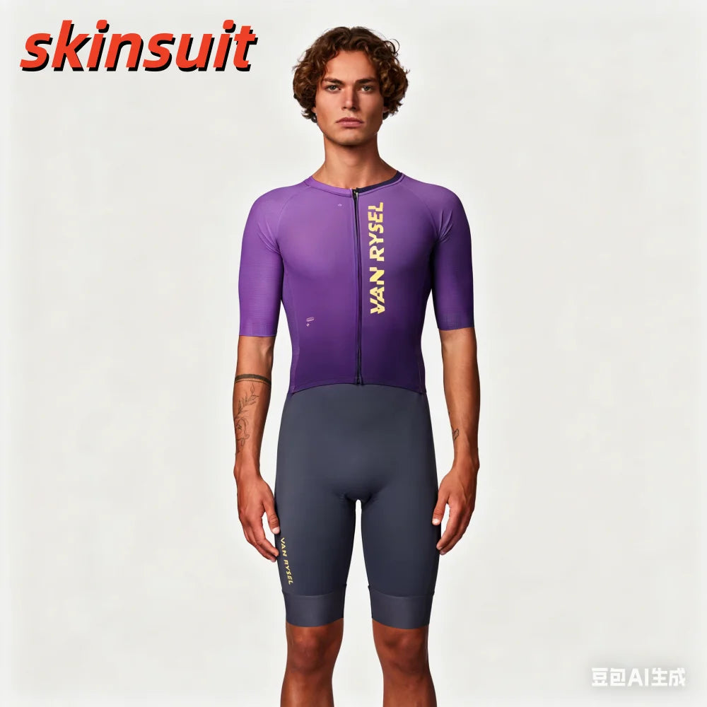 Man's Triathlon Trisuit World Champ Long Sleeve Skinsuit Clothing Swimming Cycling Running Wetsuit Competition Cycling Apparel