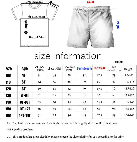 Kids Fashion Outfits Teen Children's O Neck Short Sleeve Tops Shorts 2pcs Summer Girls Casual T Shirt Sets K POP Cartoon Printed