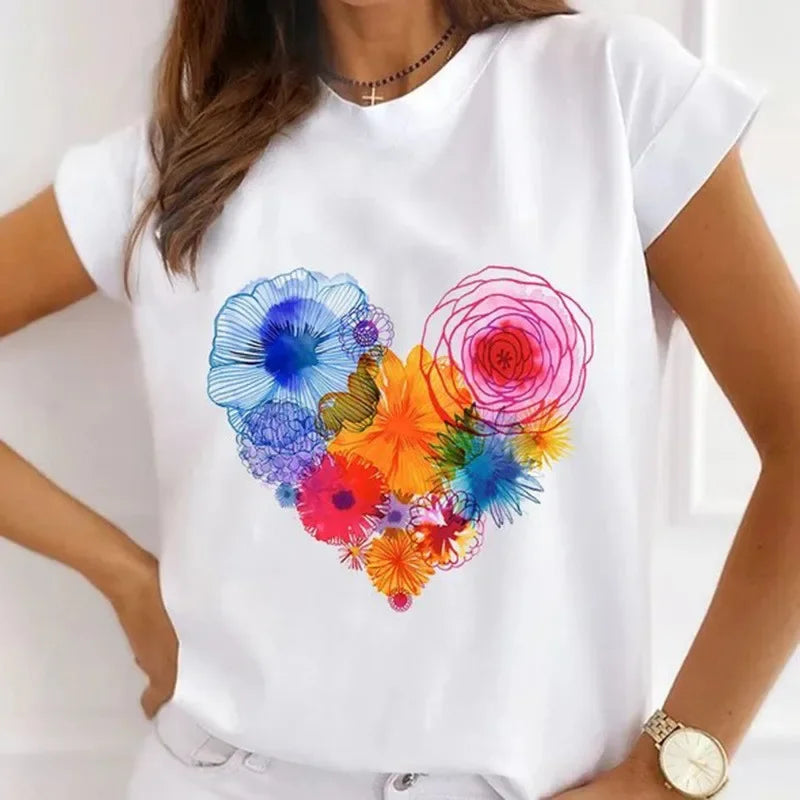 African Women's New Fashion City Girl Half Sleeve Basic Cute Clothes T-shirt Graphic T Shirts Y2k Tops Harajuku Vintage Tee