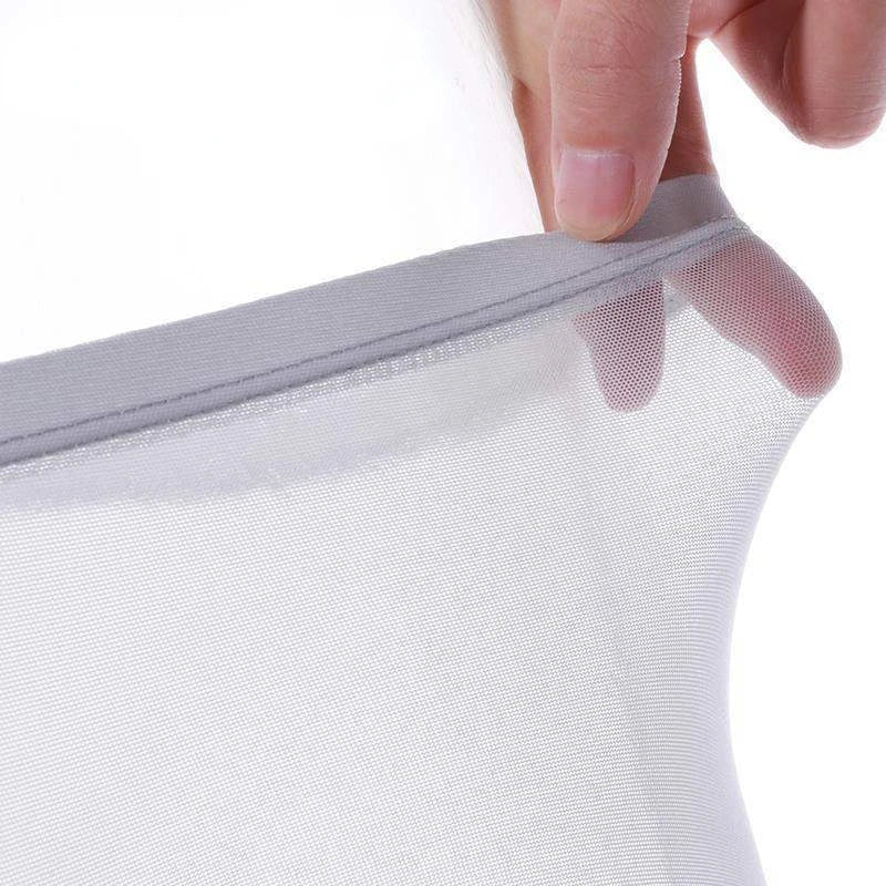 Men's Underwear Transparent Boxers Bulge Ice Silk See Through Underpants Sexy Briefs Low Waist Panties Lingerie Intimates