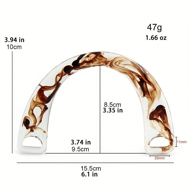 2/4/6PCS High Quality Semi-circular Resin Handle C-Shaped Crossbody Bag Removable Handle with Double Holes DIY Wallet Making